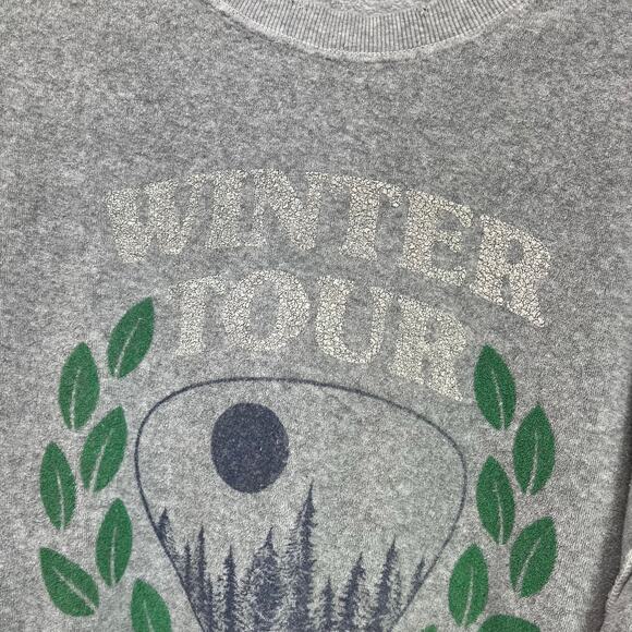 Aerie Winter Tour Sweatshirt Size S Gray Oversized Cozy Graphic Crewneck Top - Picture 4 of 10